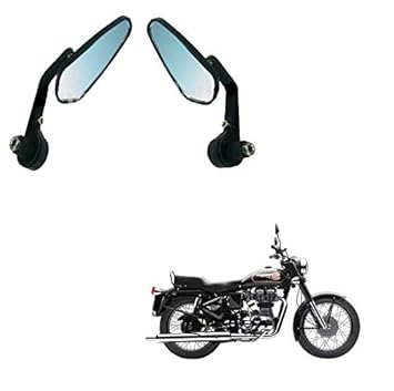 Caro Manic Handle Grip End Battle Side Mirror Handle Bar Compatible for Bullet 350