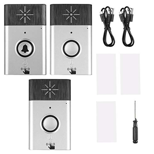 Intercom Deurbel, Slimme Draadloze Voice Deurbel Toegangscontrolesysteem Binnen- / buitendeurbel - 300m bereik(Zilver) - Image 8