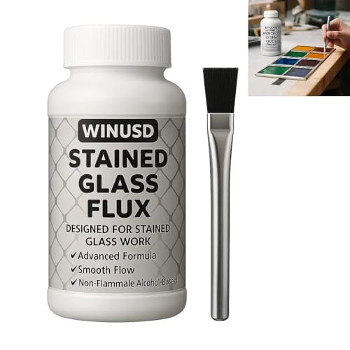 Stained Glass Supplies，Stained Glass Accessories for Soldering Work， Stained Glass Starter Kit, Stained Glass Tools for Table and Countertop Protection (8oz Solder Flux)