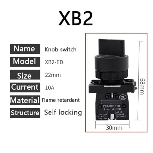 Bouton interrupteur XB2-ED33 10A autobloquant pour automatismes
