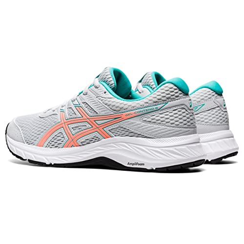 Asics Women's Gel-Contend 6 Running Shoes, 8, Glacier Grey/Sun Coral #TOP3