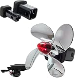 Cobra-Tek Propeller Hitch Cover with LED Light – Chrome ABS, Spinning Novelty Trailer Hitch Cover for 1.25” & 2” Receivers, Corrosion-Resistant with Rubber Gasket to Prevent Rattles