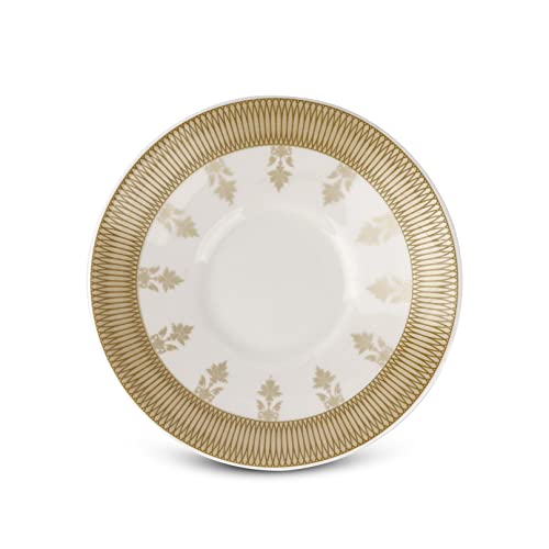 Image of Dandy Lines Royal Tea Cup and Saucer Set, Elegant Gold Trim, Ceramic, Pack of 12, Microwave & Dishwasher Safe, Great for Hosting & Gifting