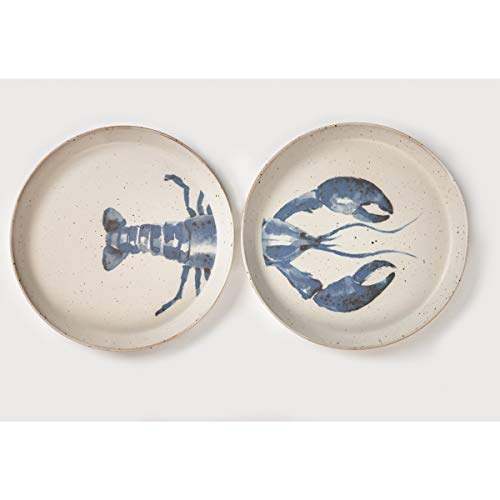 tag Lobster Appetizer Plate Set Of 2 7inLx7inWx0.5inH Blue