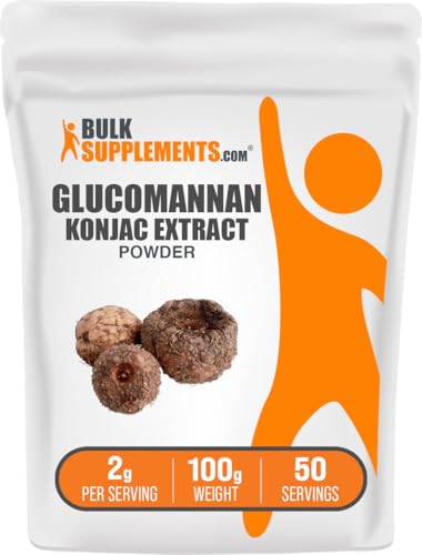 BulkSupplements.com Glucomannan Powder - from Konjac Root Extract Fiber Supplement - Gluten Free 2g per Serving 100g (3.5 oz) (Pack of 1)