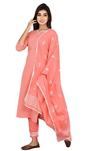 Image of miss fame Women's Cotton Kurta with Pants and Dupatta Set