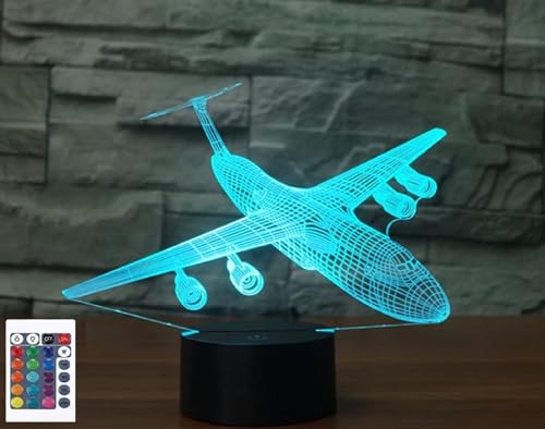 SUPERRUIDALONG 3D Flugzeug Nachtlichter Fernbedienung 16 Farben Illusion...