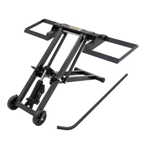 Lawn Mower Lift Jack, Hydraulic, 500 lb Cap Steel 27" Lift Height, Guardian