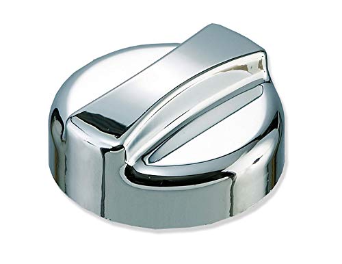 Neutrale Drehexcenter-Kappe - Drehknopf-Ersatzteil für Küchenspülen mit Excenterventil - Kunststoff in Chrom-Optik - 44 mm rund x 30 mm hoch