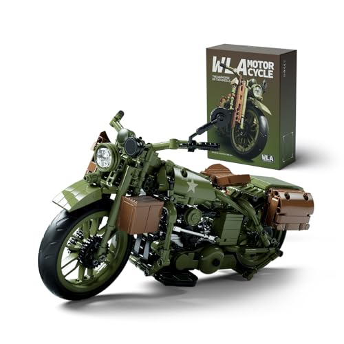 Nifeliz Motorcycle WLA Model Toy for Adults Classic Military Bike Building Set with Authentic Features Collectible Display Gift (833 PCS NF10333)