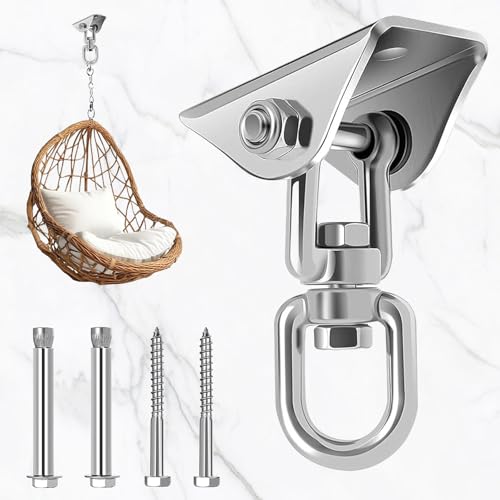 MRMIAN Aatpuss Crochets Robustes pour Plafond, Crochets de Plafond avec Une capacité de Charge de 500 kg, Crochets Plafond INOX 360°, Crochets de Plafond pour balançoires Canapés Hamacs Sacs de Sable