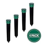 Réutilisable Revolution 4 Pack Sonic Mole Chaser - Pieu répulsif antiparasitaire à piles, effraie les taupes, les campagnols, les gaufres et les rats (vert et noir)