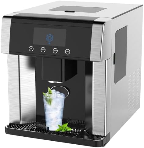 Ice Cube Maker and Water Dispenser, 3L Fast Ice Machine, 3 Ice Sizes, Makes 15kg, Easy to Clean, Clear Nugget Ice Maker for Home and Office Parties