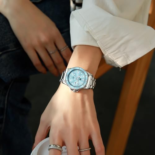 Image of OLEVS Womens Watch Classic Dress Number Female Watches for Ladies Analog Quartz Stainless Steel Waterproof Luminous Day Date Two Tone Easy to Read Wristwatch