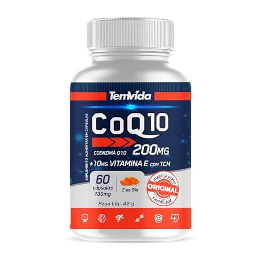 Coenzima Q10 200 Mg + Vitamina E, e TCM, 60 cápsulas - Tem Vida