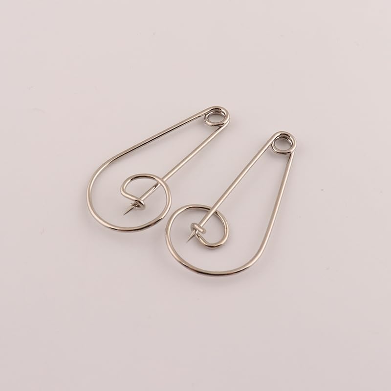 Spille di Sicurezza Grandi, Spilla da Balia Grande 55×30 mm, Spilla Grande for Nota Musicale,(Silver,30pcs)