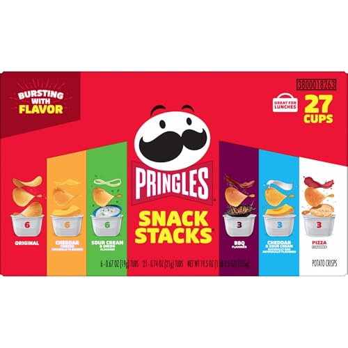 Pringles Potato Crisps Chips, Snack Stacks, Lunch Snacks, Variety Pack (27 Cups) - Image 6