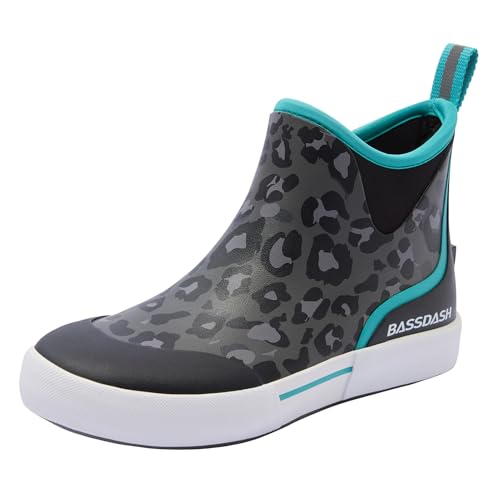 Image of BASSDASH Womens 4.5 inch Waterproof Deck Ankle Rain Boots Anti-Slip Neoprene Rubber Garden Fishing Boots
