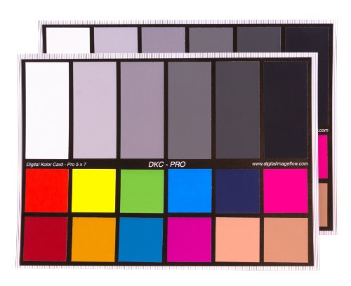 Dgk Color Tools Dkc-Pro 5" X 7" Set Of 2 White Balance And Color Calibration Charts With 12% And 18% Gray - Pro Quality - Includes Frame Stand And User Guide #TOP5