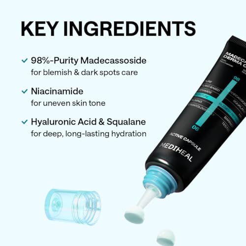 Image of MEDIHEAL Derma Cream [Madecassoside] - Soothing Korean Face Moisturizer with Niacinamide, Squalane & Ceramide - Barrier Repair, Dark Spot & Acne Mark Care for Sensitive Skin (1.69 fl oz)