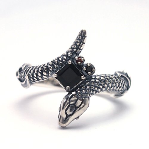 [ビザール] Bizarre ウロボロスリング/メンズ/ブラックスピネル/ガーネット SRJ116/16号
