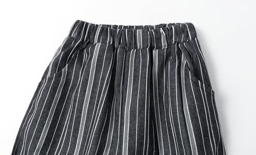 LittleSpring Boys Girls Striped Pants for Kids Wide Leg Trousers Loose Fit3
