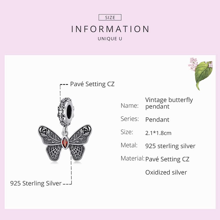 Dije de mariposa de plata para pulsera Pandora en tus looks diarios 4