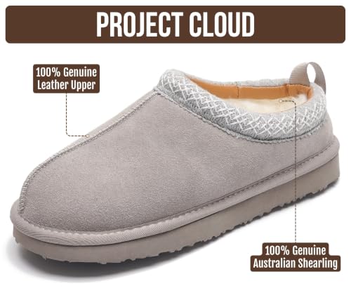 Image of 100% Genuine Leather Womens Slippers Fur-Lined Shearling Slippers for Women