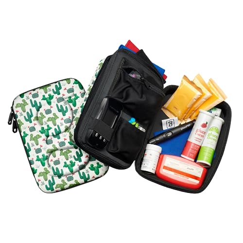 Glucology Diabetic Travel Case - Organizer for Blood Sugar Test Strips, Medication, Glucose Meter, Pills, Tablets, Pens, Insulin Syringes, Needles, Lancets (Cactus, Plus)… - Image 3