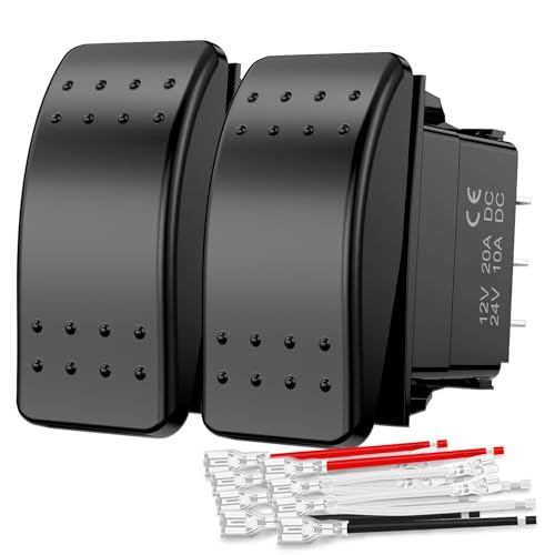 Image of Nilight 2 Pack Momentary Rocker Switches 6 Pin Waterproof (ON)-Off-(ON) | DPDT Toggle Switch 20A /12V 10A /24V with Jumper Wires Set for Cars Trucks Boats ATVs UTVs RVs