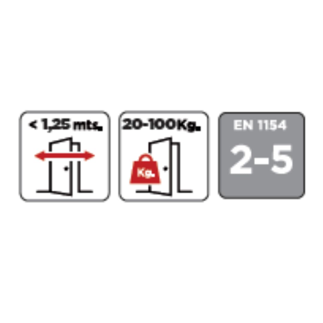 Door Closer for Doors LINCE Force 2-3-4-5 for 20-100 Kilos (44-220 pounds) White,Certified to UNE-EN1154 Standard - Image 3