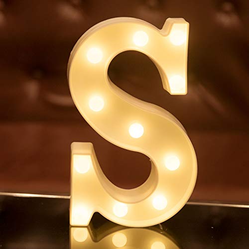 Focux Led Letter Lights Alphabet Light Up Sign For Night Light Home Party Birthday Wedding Bar Decoration (S) #TOP2