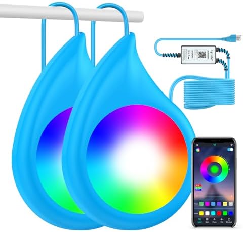 LyLmLe LED Pool Light, 40W Smart Magnetic Pool Lighting with APP Control, 12V Double Lamp with 21ft Cord for Each Light, 1600lm, IP68 Waterproof Nicheless Lights for Inground Aboveground Pools