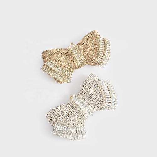 Image of RomanticDesign Women Sparkly Bowknot Evening Clutch Luxury Rhinestone Bride Purse Wedding Party Prom Banquet Handbag