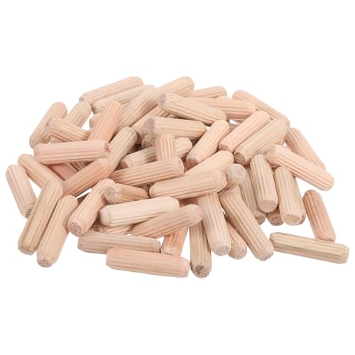 uxcell 200 Pcs Wooden Dowel Pins, 8 x 30mm (0.31 x 1.18 Inch) Wood Dowels Rods, Fluted Dowel Joints for Grooved Woodworking Furniture Craft