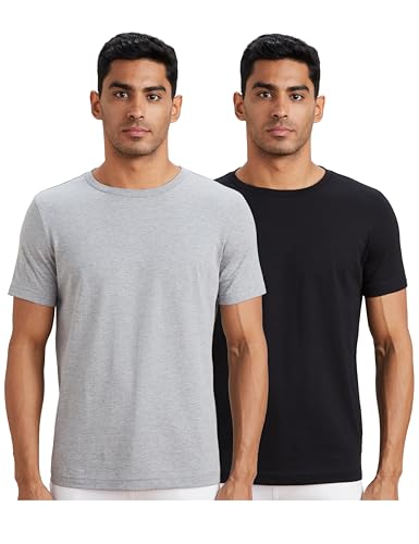 Image of Amazon Brand - Symbol Men's Solid Cotton T Shirt | Round Neck | Half Sleeve | Plain-Regular Fit (Available in Plus Sizes)