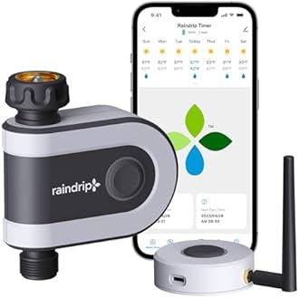Raindrip R875CT Smart Water Irrigation Timer with Hose End Wi-Fi Wireless Garden Timer Drip Irrigation System Controller Free App Via