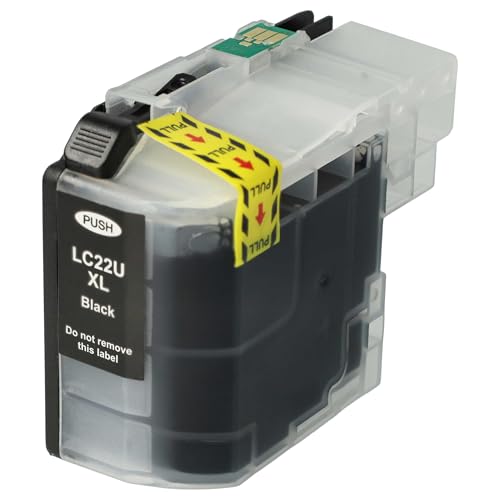 vhbw Tintenpatrone Schwarz als Ersatz für Brother LC22UBK, LC-22UBKXL, LC-22U BK, LC-22UBK XL, LC-22UBK (kompatibel, 58ml + Chip)