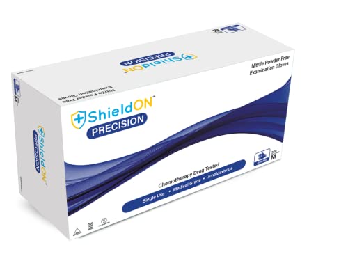 Shieldon Precision Disposable Nitrile Exam Gloves - Medical Grade - Powder-Free - 3.1 Mil - Dark Blue - Ideal For Dental, Medical, Food Service & More. (300Ct. Box/Medium Gloves) #TOP2