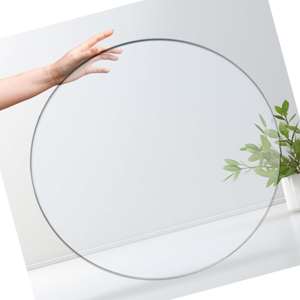 Tempered Clear Glass Surface 15in - 38in Round Glass Table Top 1/4" Thick Polished Edge Glass Tabletop for Patio Coffee Table(40cm/15.7in)