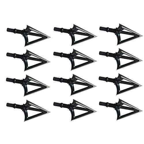 Archery Broadheads 100/125 Grain Fixed Blades Stainless Steel Hunting Broadheads for Crossbow Recurve Bow and Compound Bow 6/12 PK