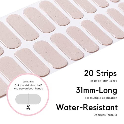 Nailog Pellicola Per Unghie, 20Pcs Nail Stickers Gel Varnish Adesivo Stencil, Smalto Adesivo Per Unghie French Manicure Nails Wraps Decorazione Diy Per Donne Ragazze, Glimmer - 4