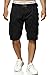 Produktbild Indicode Herren Blixt Cargo Shorts mit 6 Taschen inkl. Gürtel aus 100% Baumwolle | Kurze Hose Sommer Herrenshorts Short Men Pants Cargohose Bermuda Sommerhose kurz für Männer Black XXL