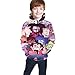 Steven Univers-E Felpa con Cappuccio per Ragazzi e Ragazze 3D Stampato Pullover Maniche Lunghe Maglione Nero 14-16 anni