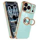 ケース iPhone用 17 pro リング いphone17pro リング付き カバー TPU 360°回転 車載ホルダー対応 あいふおん17 スマホケース ライトシアン