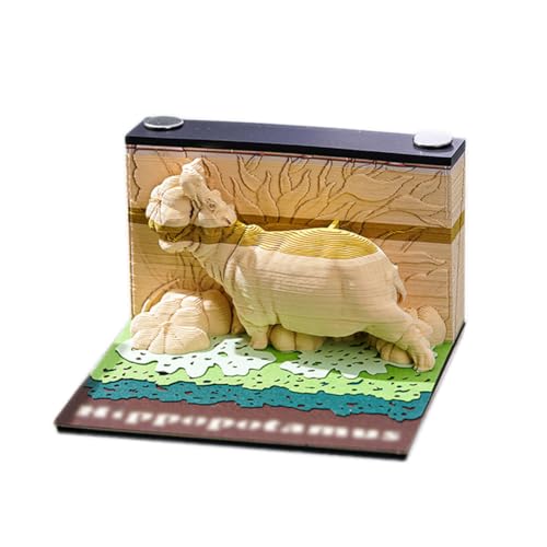 Purelivin デスクトップカレンダー、大きなカレンダー、小さなデスクカレンダー、芸術的なパッド、3Dペーパー彫刻メモパッド、レーザー刻印手引き裂かれたメモパッド、メモパッドレコード、装飾オーナメント、ホリデーギフト用