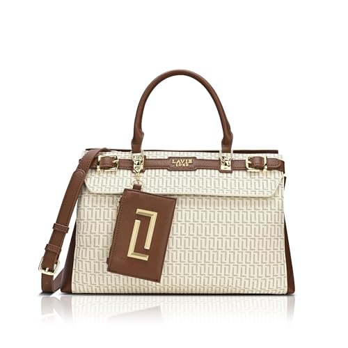 Image of Lavie Luxe Women's Monogram Cindy Horizontal Satchel Bag | Satchel Handbag For Work | Ladies Purse | Stylish Shoulder Bag | Gift For Women