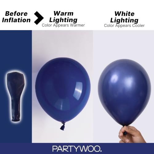 Image of PartyWoo Navy Blue Balloons 50pcs Dark Blue Latex Helium Balloons 12 Inch | Graduation New Year Wedding Sports Theme Boy Baby Shower Men Birthday Bachelorette Party Decorations Blue-Z90
