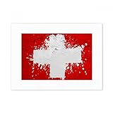 DIYthinker Schweiz Zusammenfassung Flagge Muster Desktop-Foto-Rahmen-Weiß-Bild-Kunst-Malerei Passt 10.2 x 15.2cm (4 x 6 Zoll) Bild Mehrfarbig