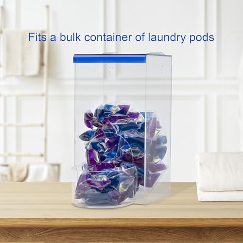 Inevibe Earplug Holder, Universal Clear Acrylic Storage with Blue Lid for Small Bulk Accessories - Finger Cots, Hairnets, Laundry Dishwasher Pods, Packets, Beard Covers, Condiments & Candy